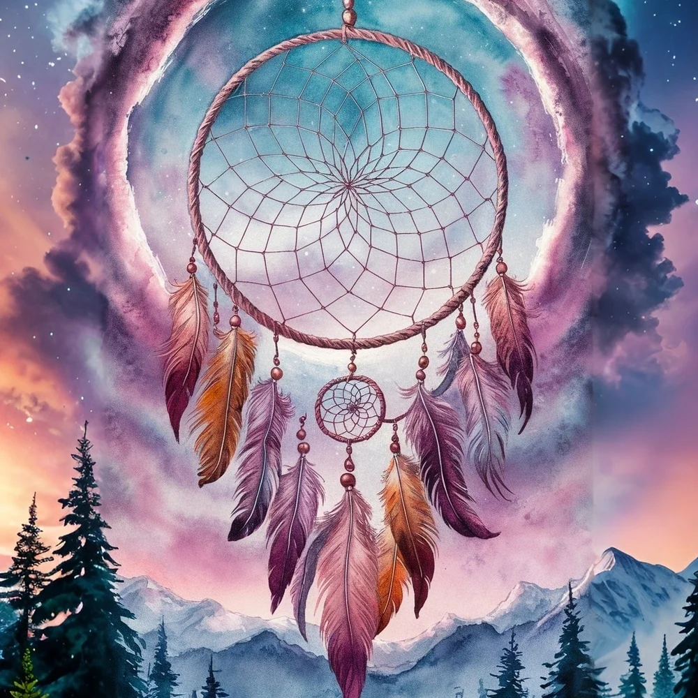Dreamcatcher In A Glass Front Frame 8x10 Picture AI